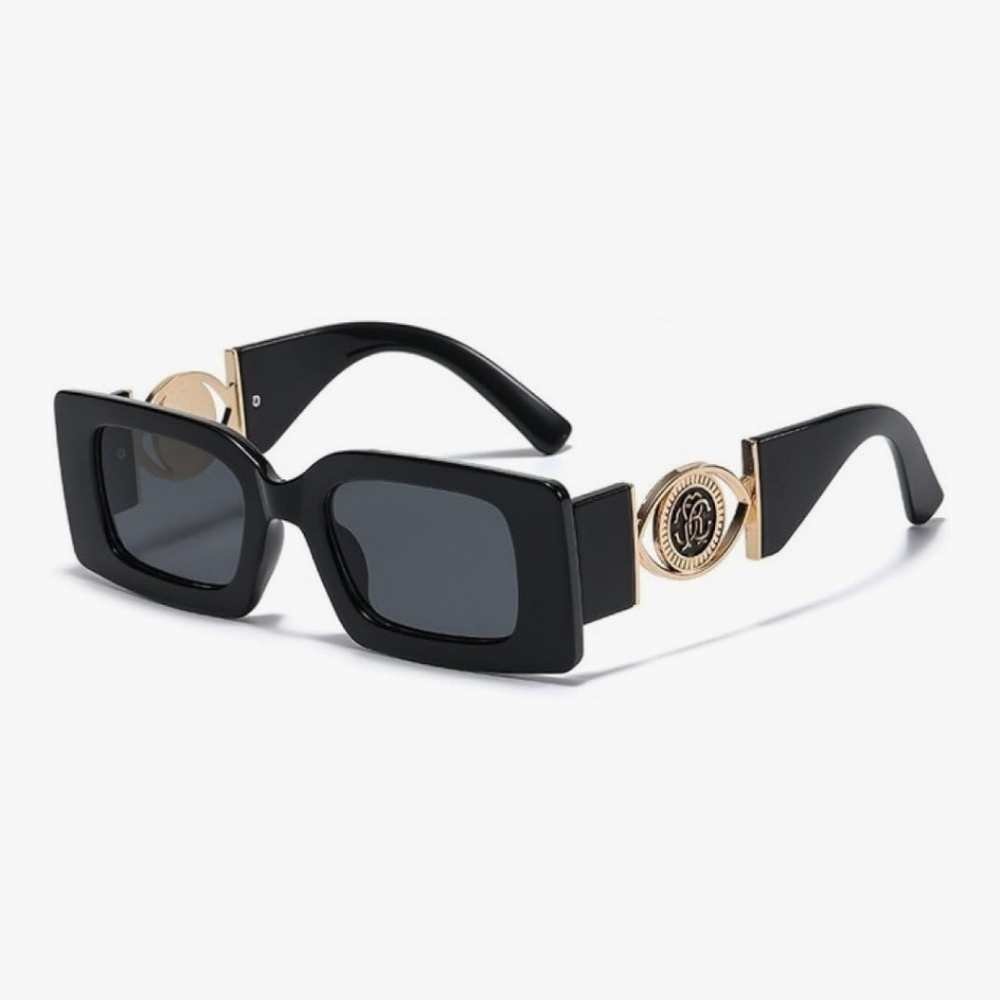 Elegant Black Rectangular Womens Sunglasses - Picture 6 of 6